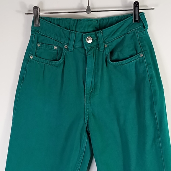 Divided H& M Raw Hem Skinny Green Jeans Size 4 - Picture 4 of 16